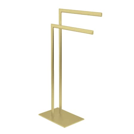 Kingston Brass Pedestal Dual Towel Rack, Brushed Brass SCC3097